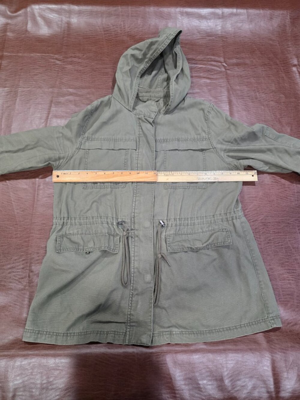 Universal Thread Olive Green Hooded Utility Jacket Cinch Waist XXL